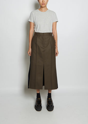 Chalk Stripe Wool Skirt