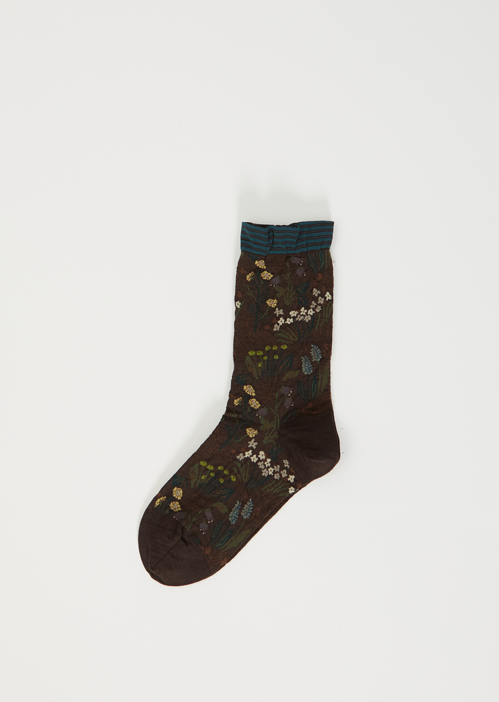 Morris' Garden Knit Socks — Brown