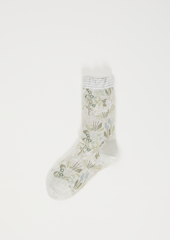 Morris' Garden Knit Socks — White