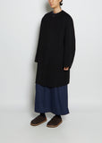 Wool Cashmere Cable Coat — Black