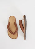 Flip Padded Leather Thong Sandals — Havanna