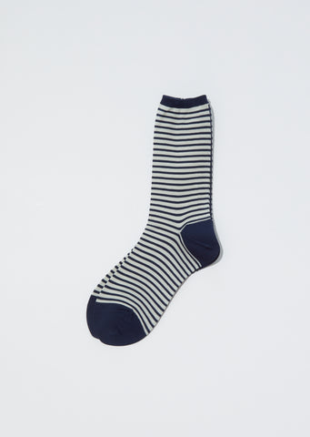 Stripes Socks — Navy x Ivory