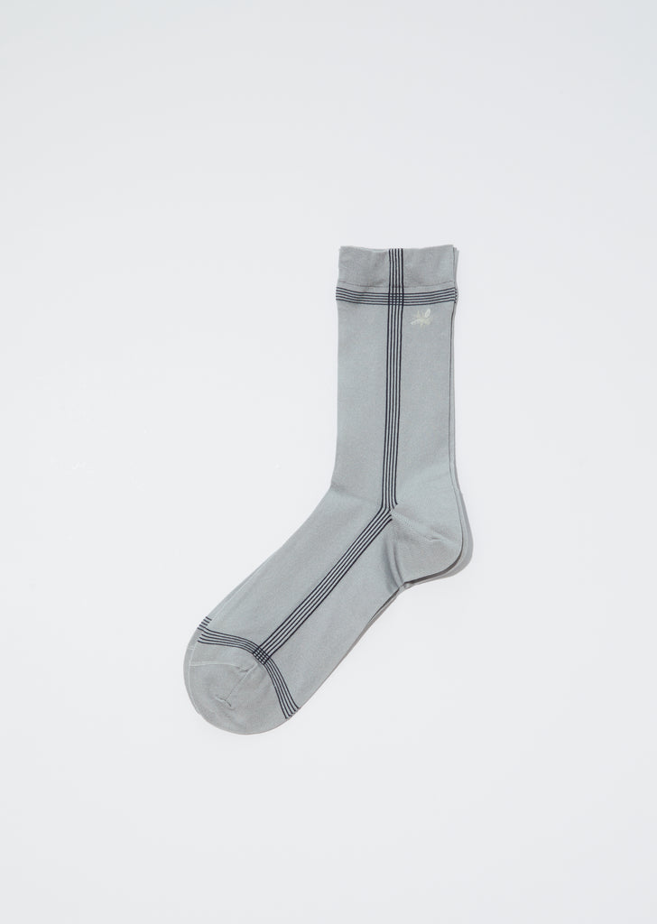 Side Line Silk Socks — Light Grey