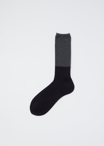 Two-Tone Rib Socks — Black