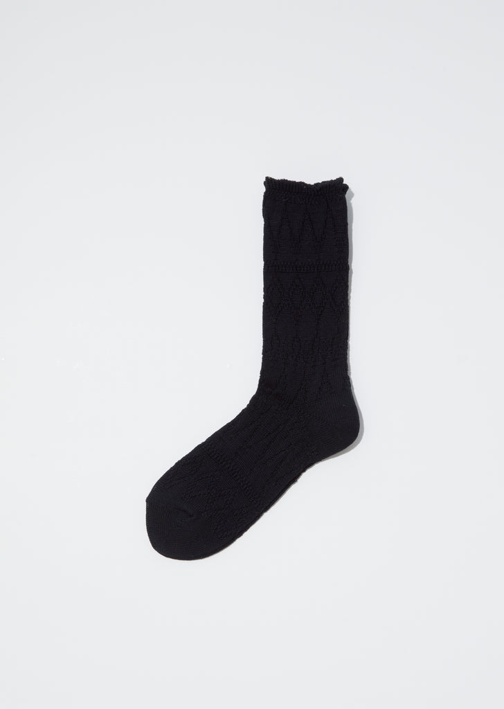 Lurex Cotton Lace Socks — Black