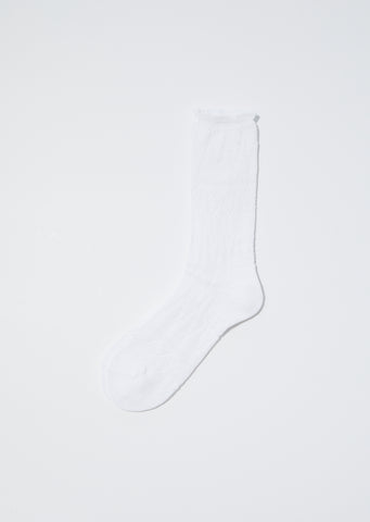 Lurex Cotton Lace Socks — White