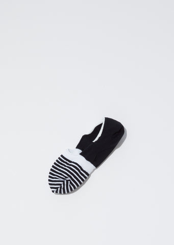 Stripes No-Show Socks – Black x White