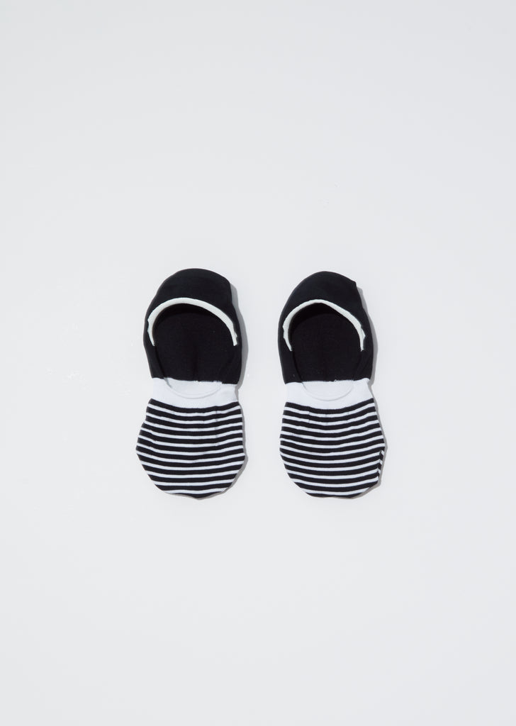 Stripes No-Show Socks – Black x White