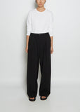Wool Pleated Pull-On Trouser
