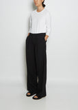 Wool Pleated Pull-On Trouser