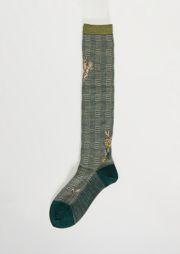 Long Angel's Emblem Socks — Green