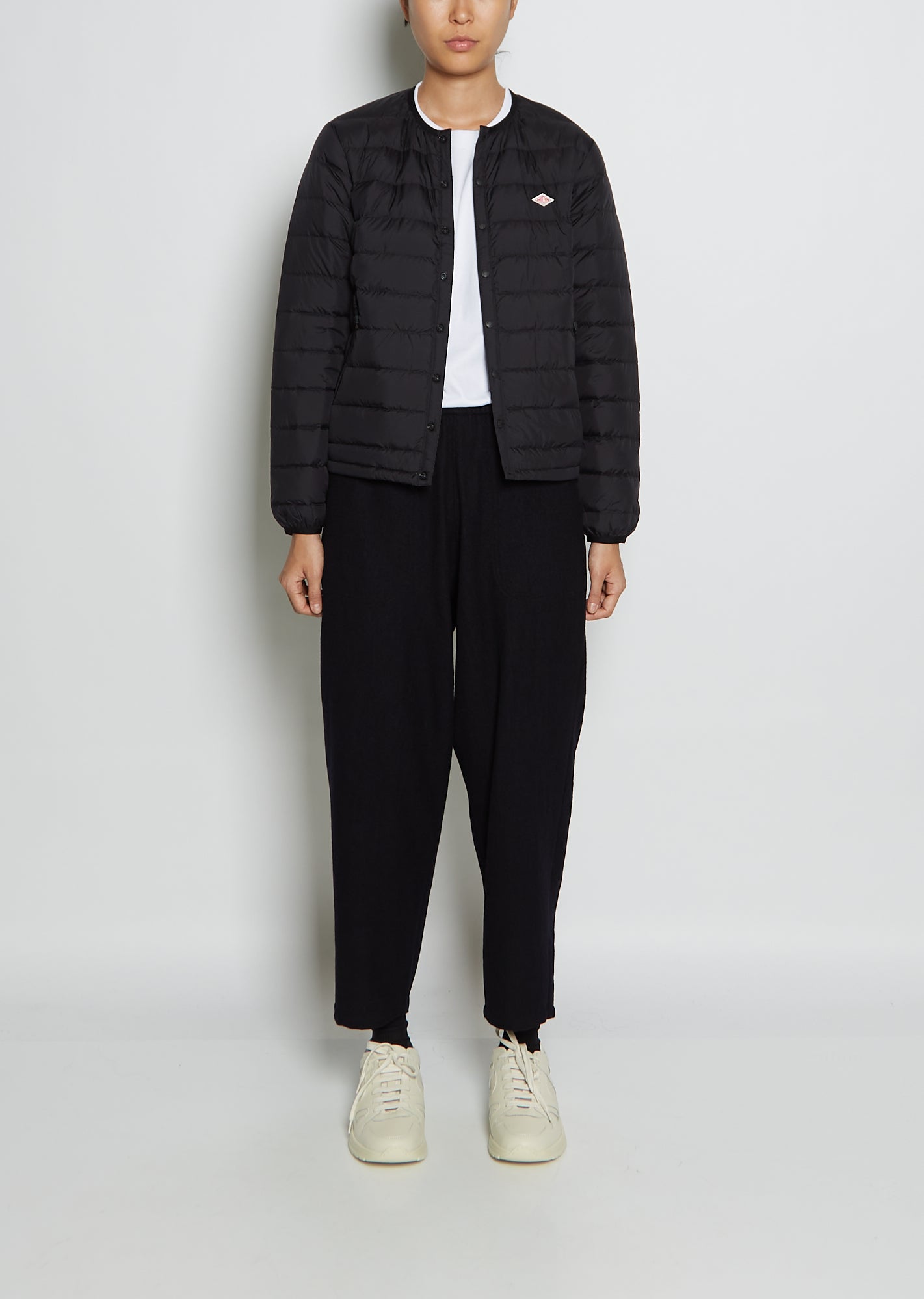 Inner Down Crewneck Nylon Jacket — Black – La Garçonne