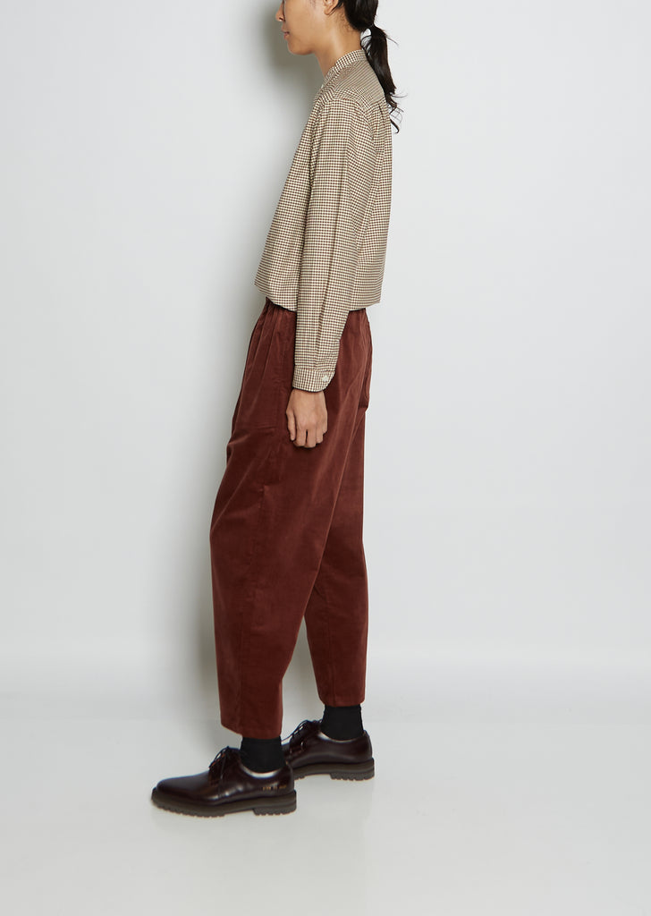 Easy Cotton Velvet Pants — Brick