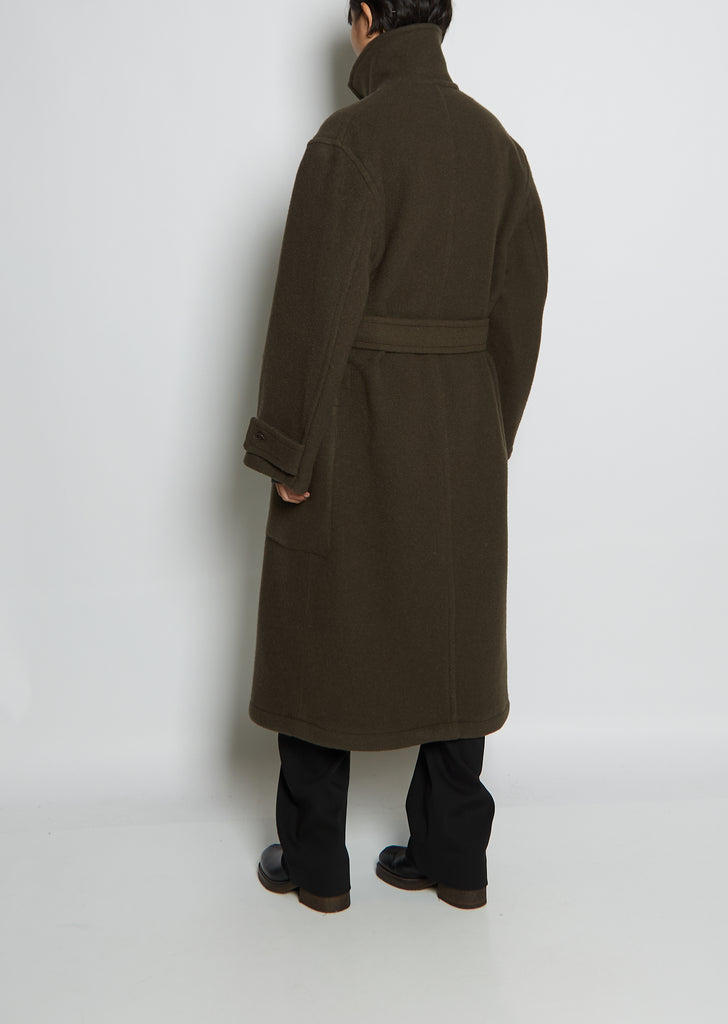 Unisex Wool Wrap Coat — Pewter Green