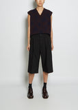 Pleated Twill Trousers Shorts