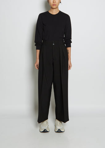 Pleated Twill Trousers