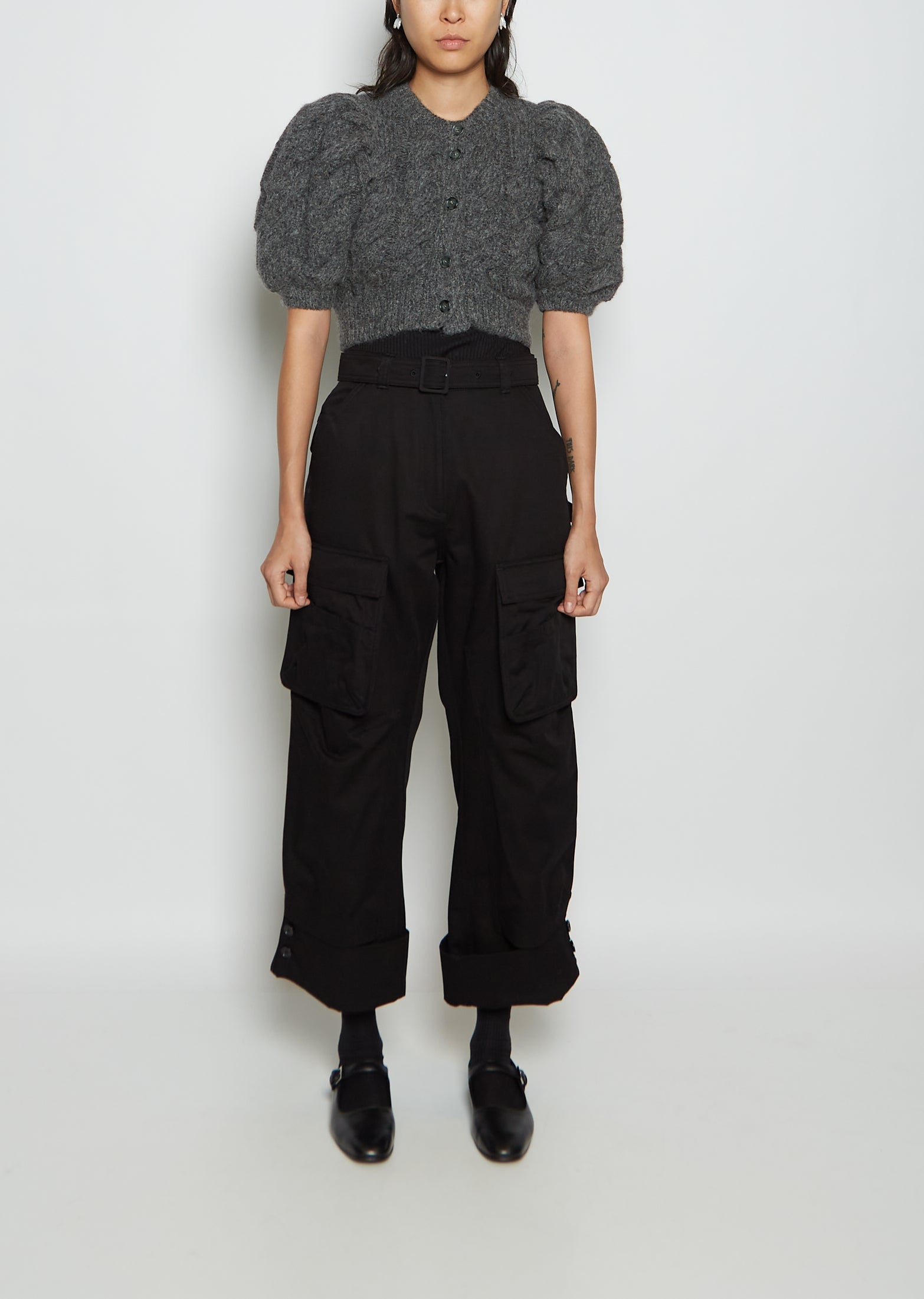 Cotton Cargo Trousers — Black – La Garçonne