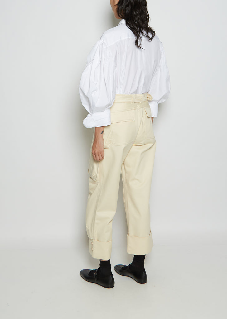 Cargo Cotton Trousers — Cream