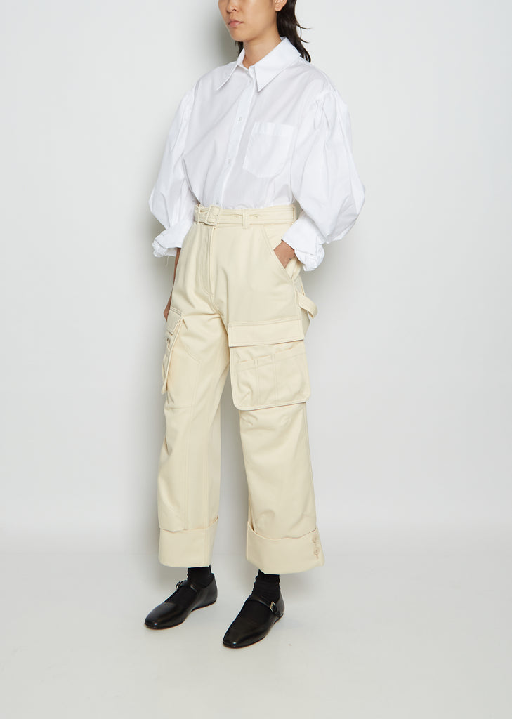 Cargo Cotton Trousers — Cream