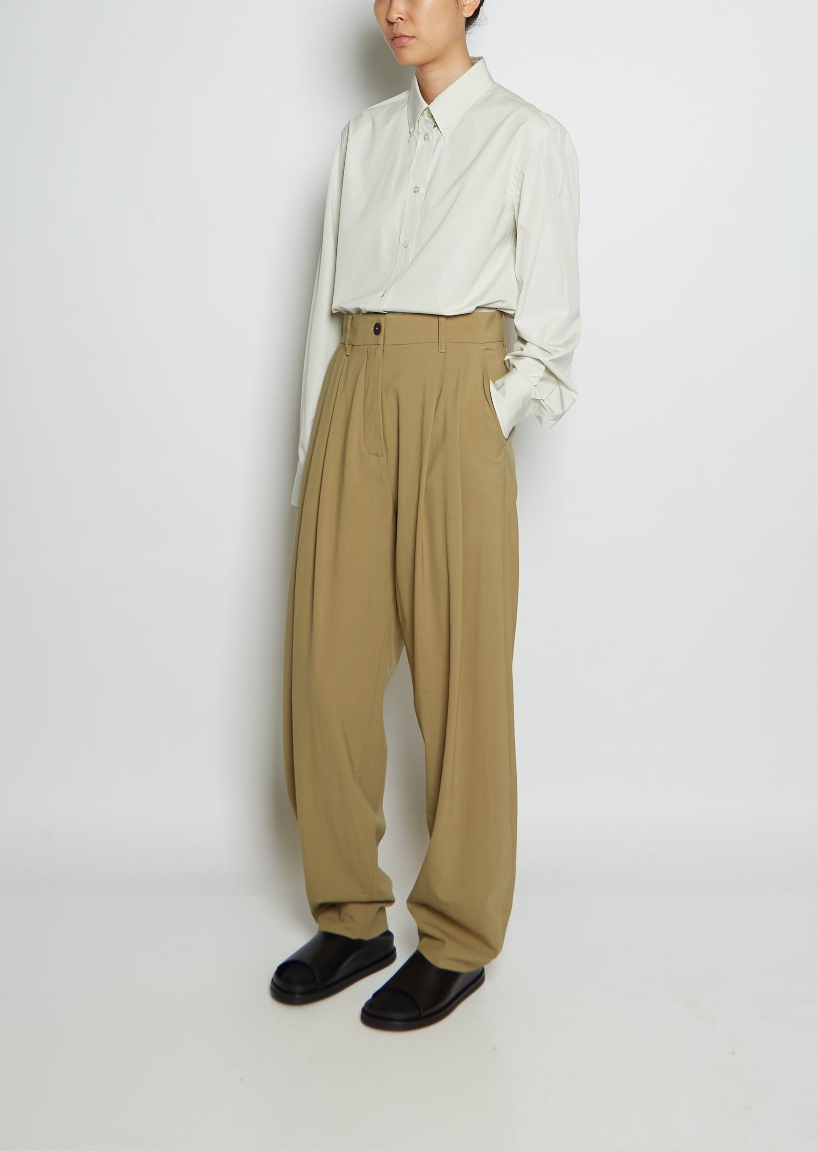 パンツ STUDIO NICHOLSON SUMMER WOOL PANTS Sperro Tropical Wool Pant in Darkest Navy– Studio Nicholson