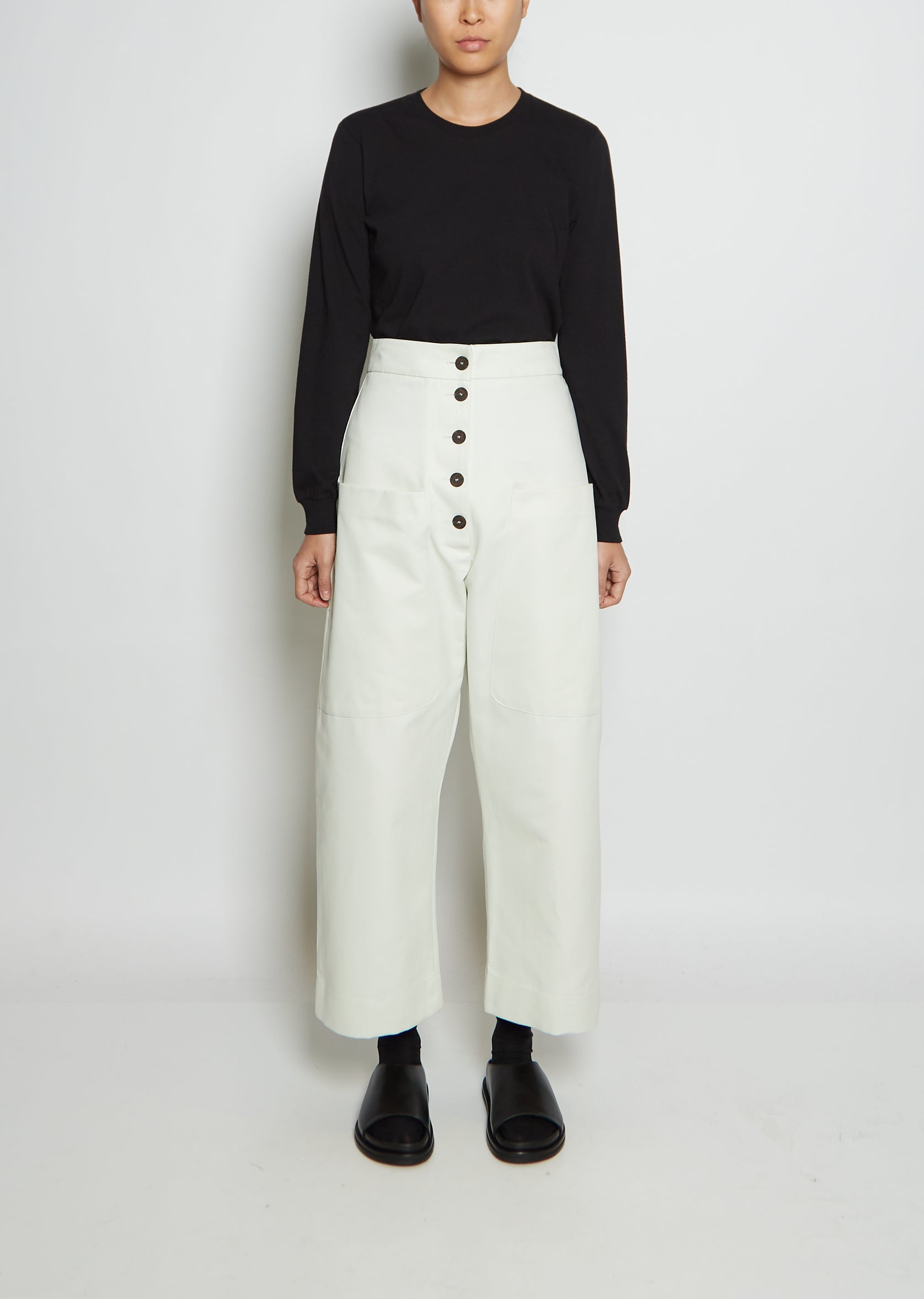 Brinson Rounded Cotton Twill Pants – La Garçonne
