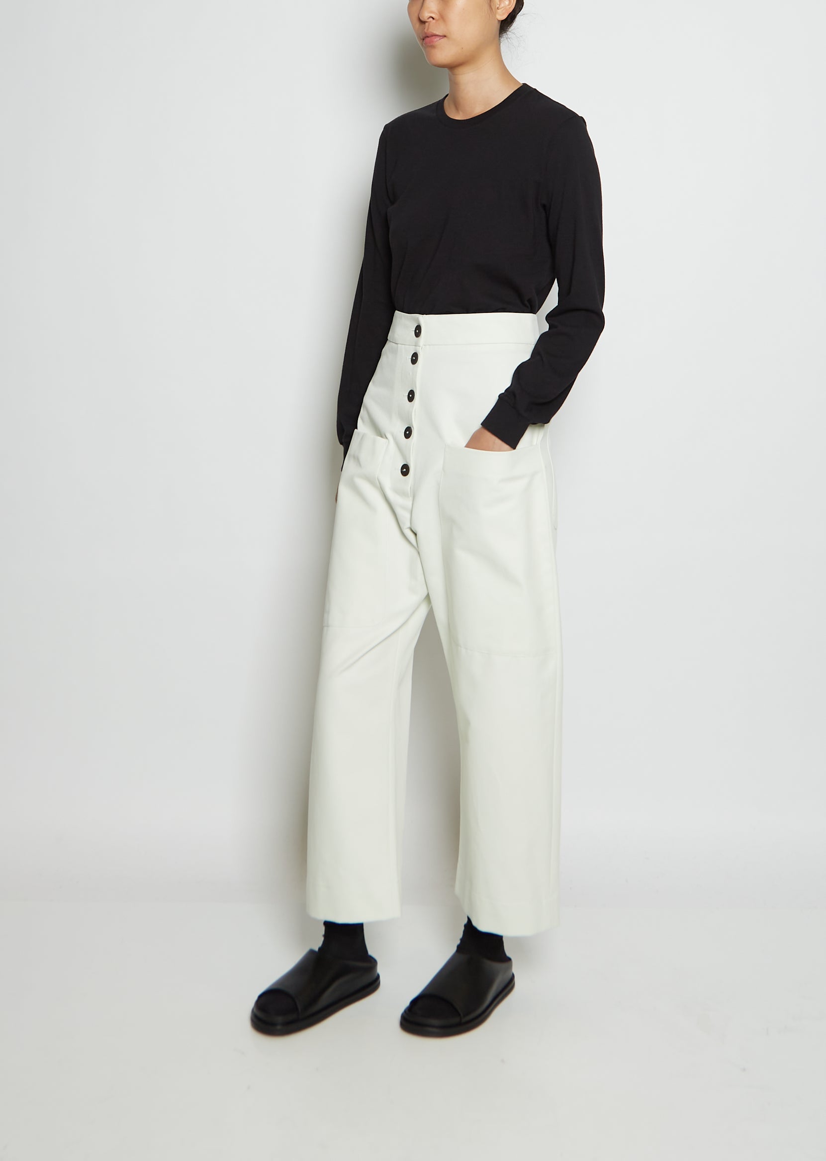 Brinson Rounded Cotton Twill Pants – La Garçonne