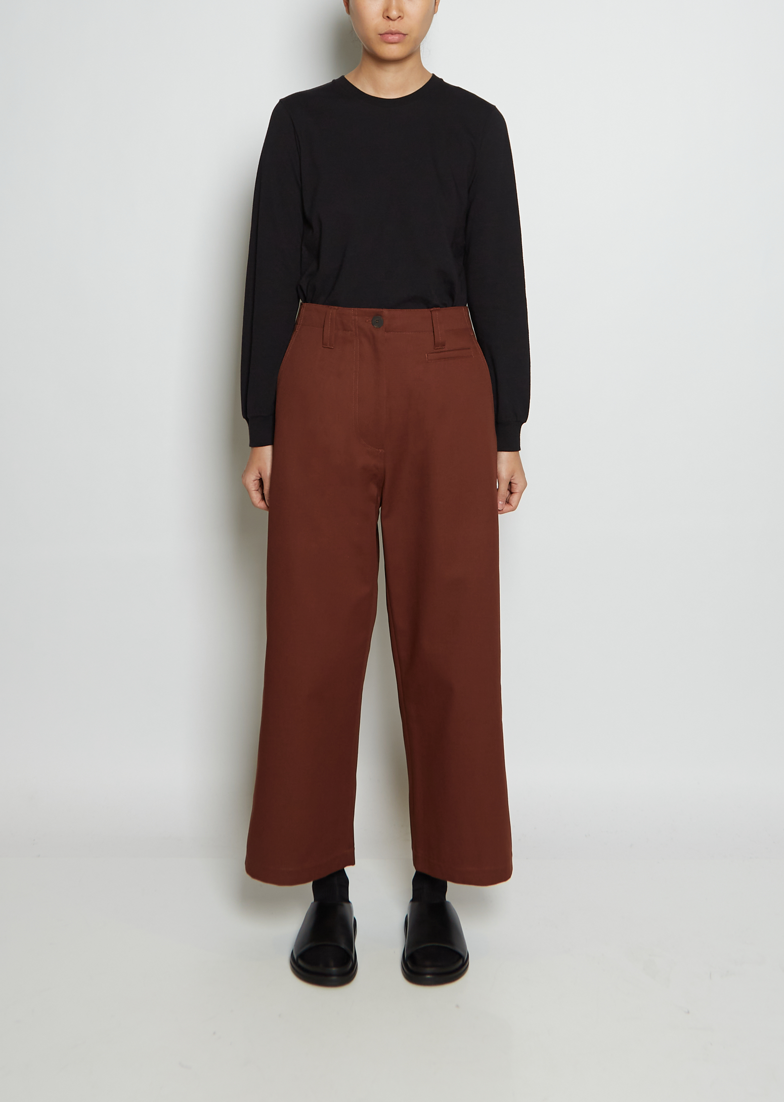 Belted Wide Straight Trousers – La Garçonne