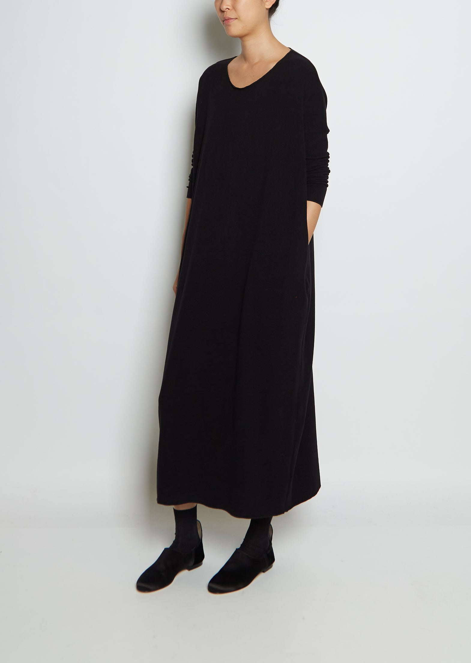 Cotton Blend Jersey Round Neck Dress JP La Garonne Cotton Blend Jersey Round Neck Dress JP La Garonne