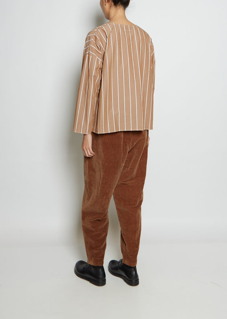 Boni Cotton Stripe Vareuse Shirt — Stripe Kraft