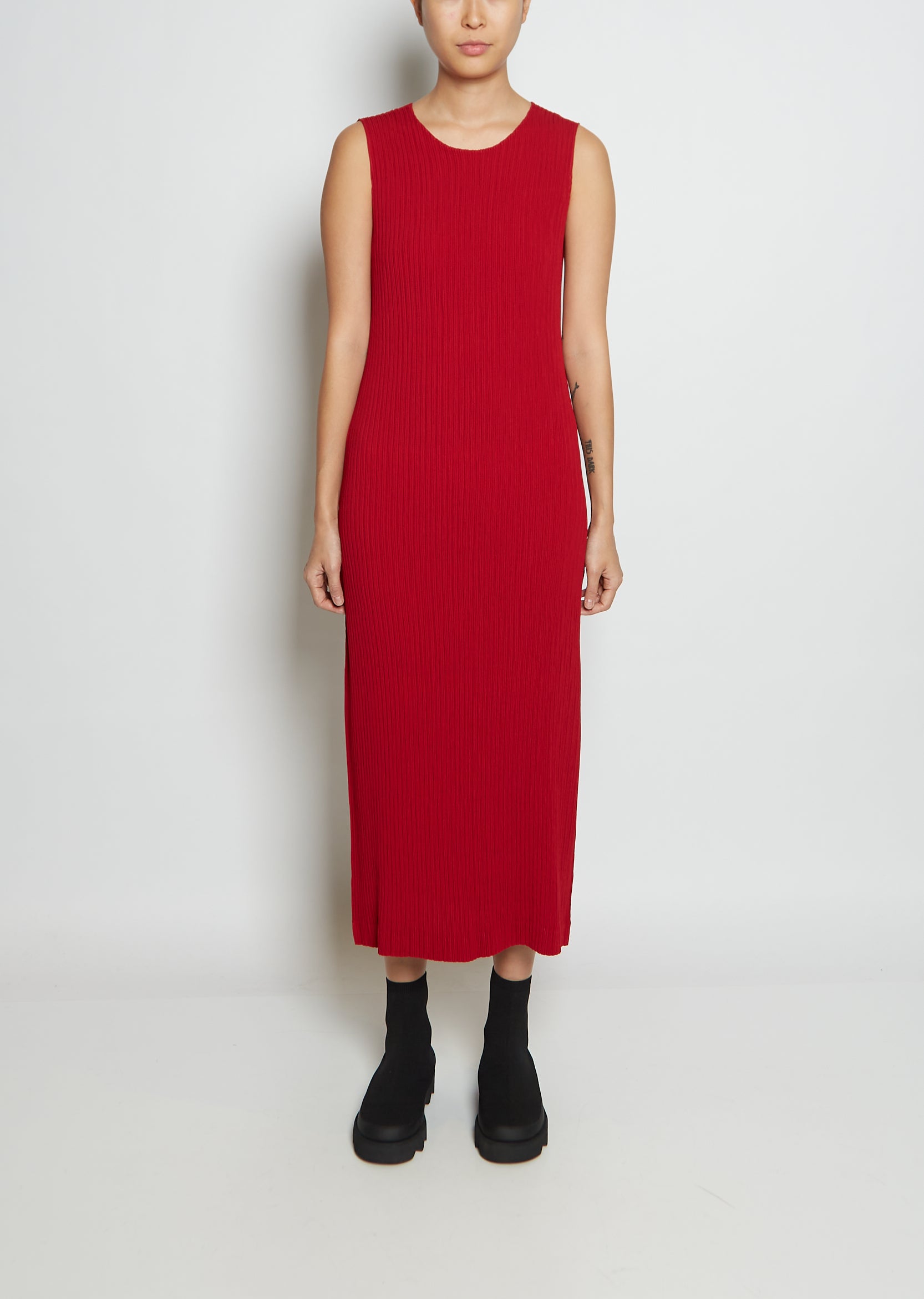イッセイミヤケ　HATCHING PLEATS 2　ワンピース Hatching Pleats Dress – La Garçonne