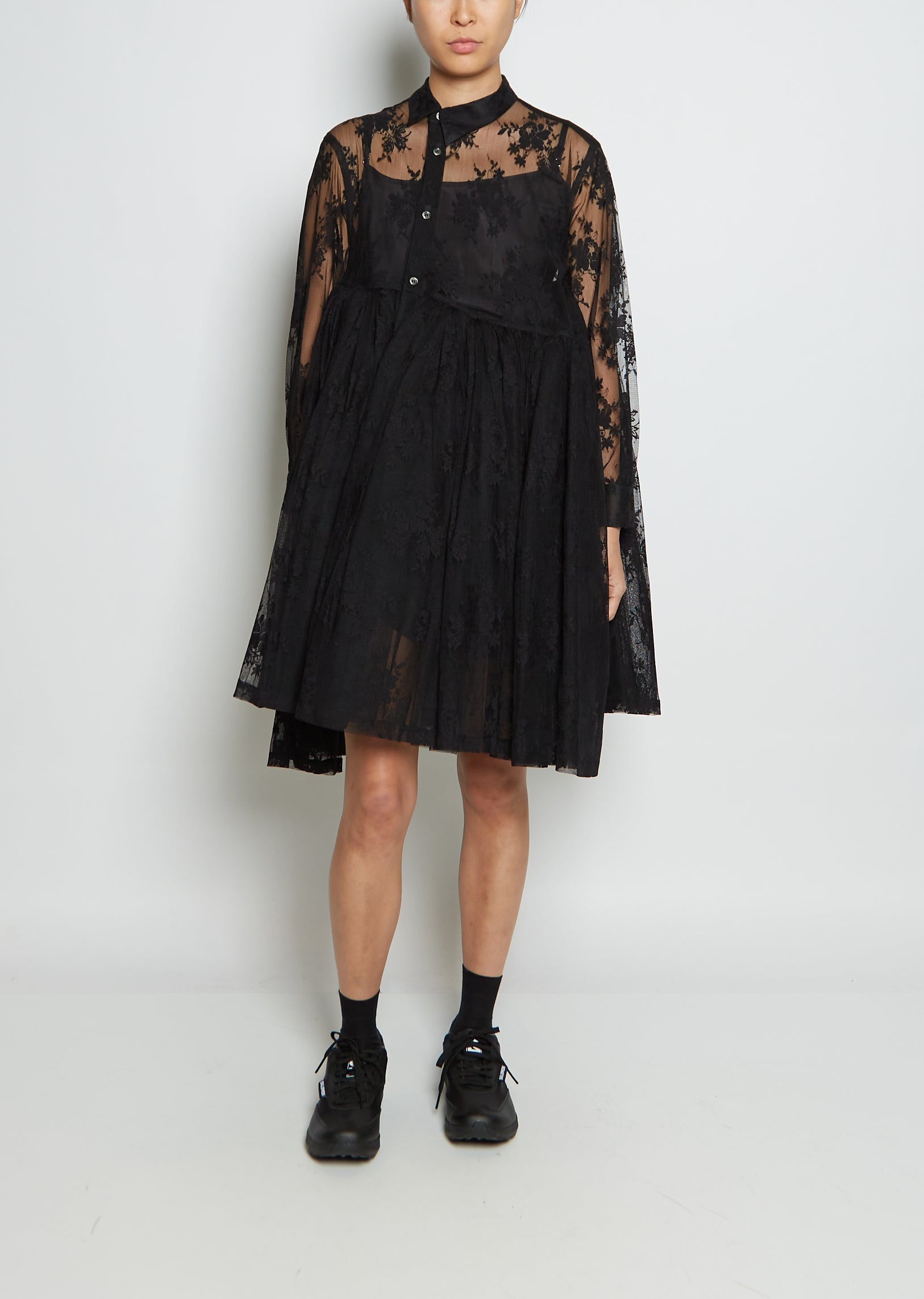 Lace Baby Doll Dress — Black – La Garçonne Lace Baby Doll Dress — Black – La Garçonne