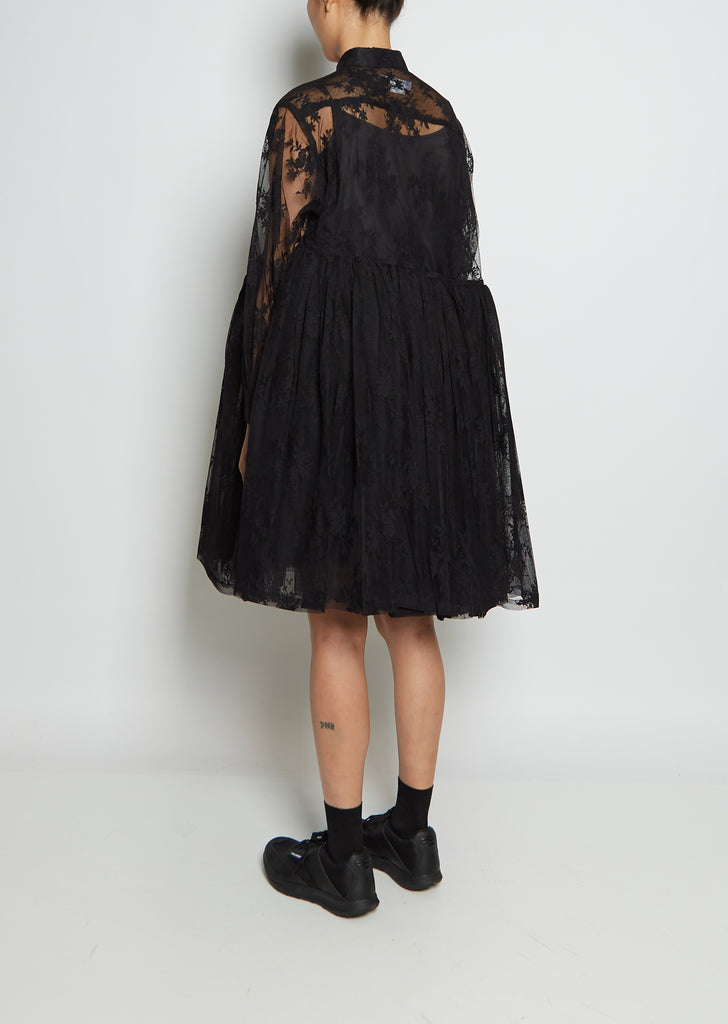 Lace Baby Doll Dress — Black