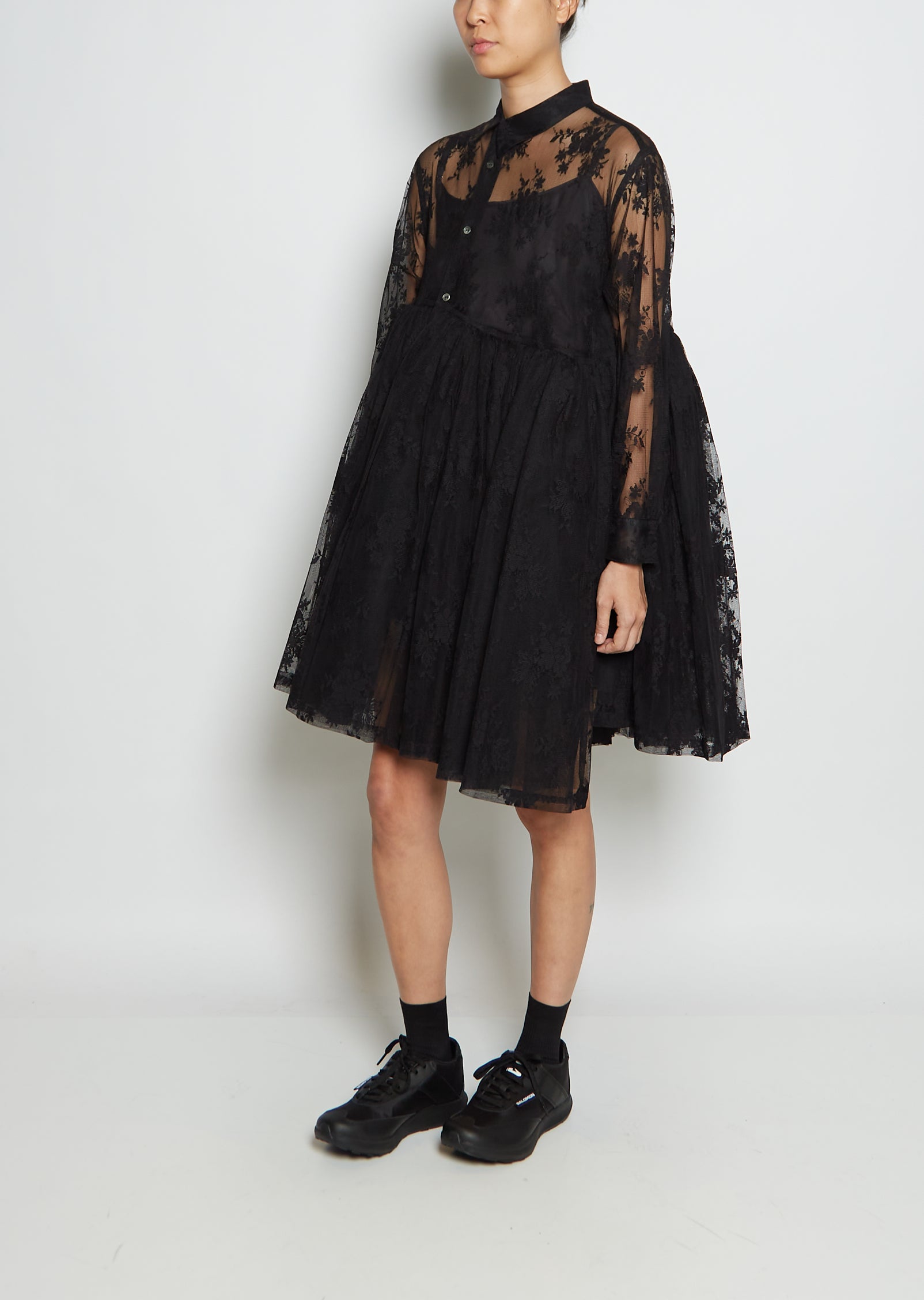 Lace Baby Doll Dress Black La Garonne Lace Baby Doll Dress Black La Garonne