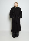Unisex Wool Wrap Coat — Black