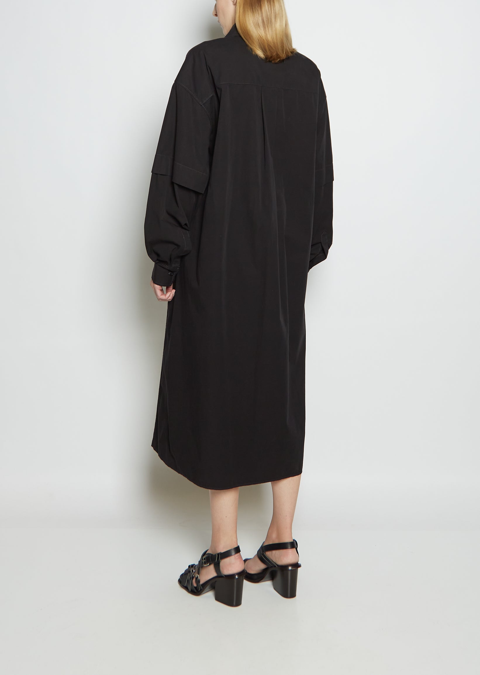 Two Pocket Cotton Gabardine Shirt Dress – La Garçonne Two Pocket Cotton Gabardine Shirt Dress – La Garçonne