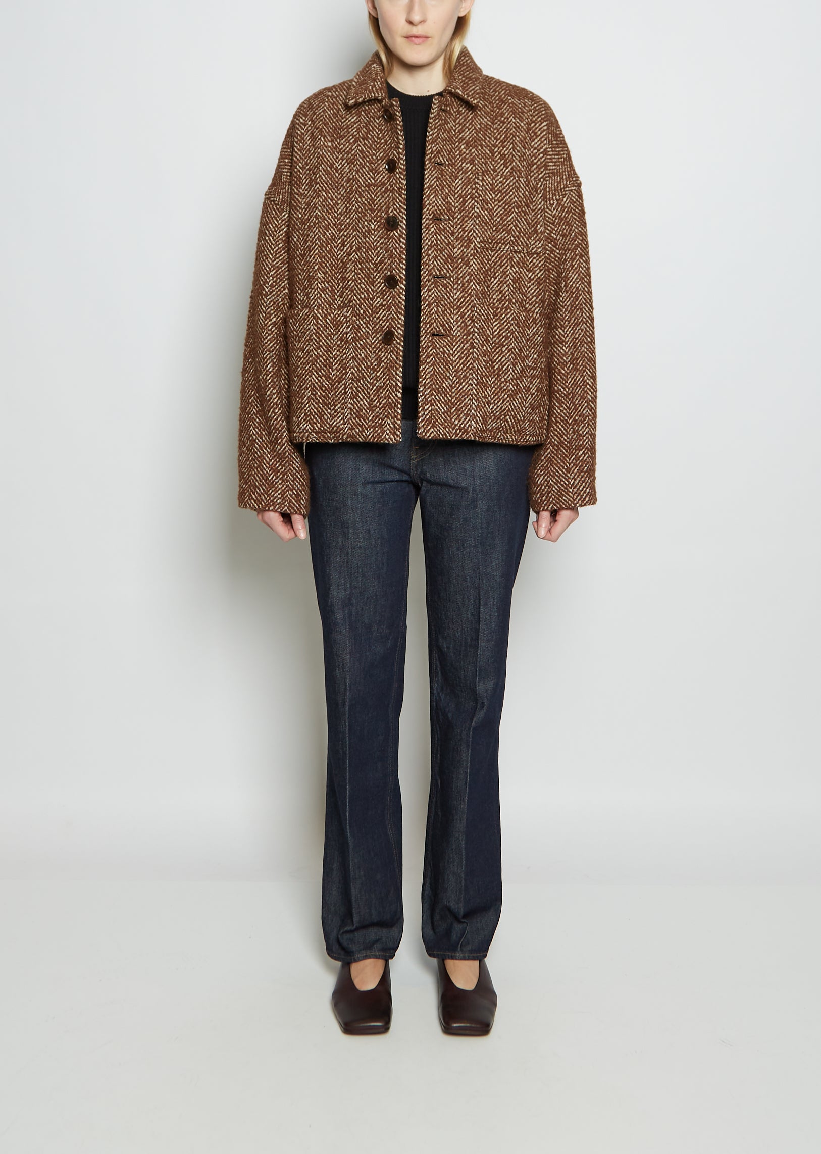 Wool Alpaca Herringbone Blouson – La Garçonne