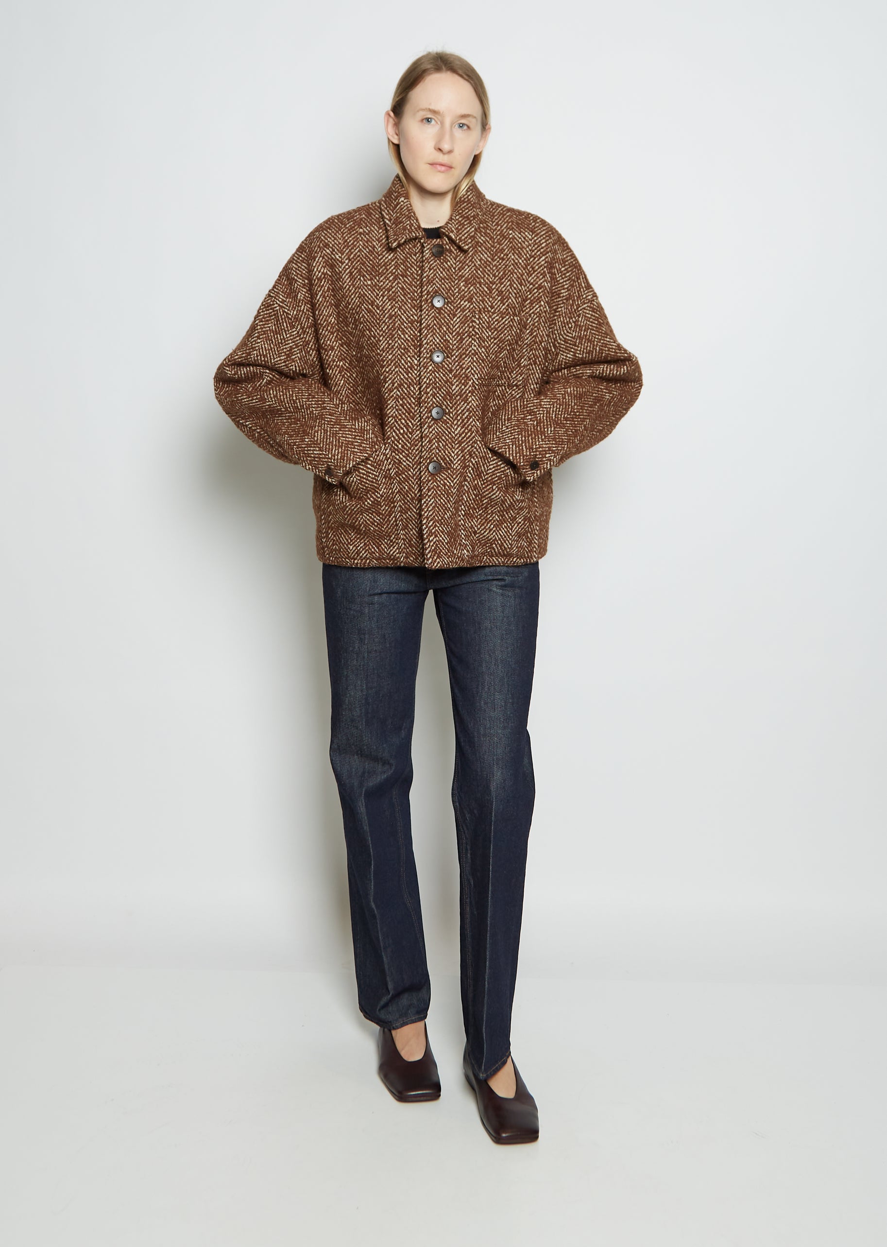 Wool Alpaca Herringbone Blouson – La Garçonne