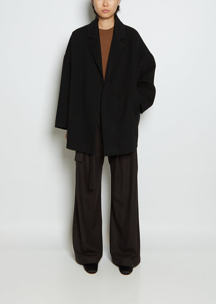 Cashmere Oversized Double Jacket — Black