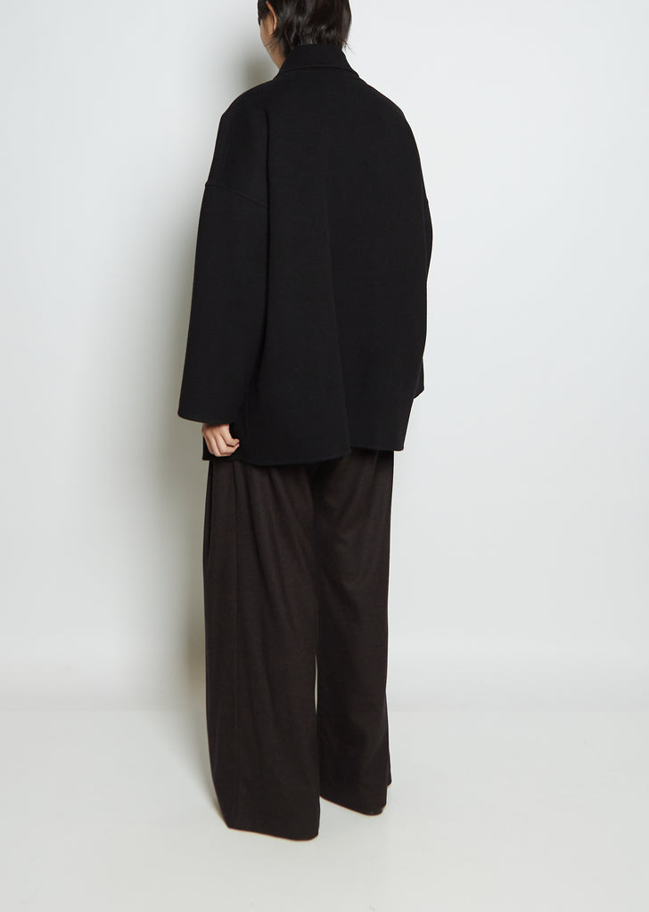 Cashmere Oversized Double Jacket — Black
