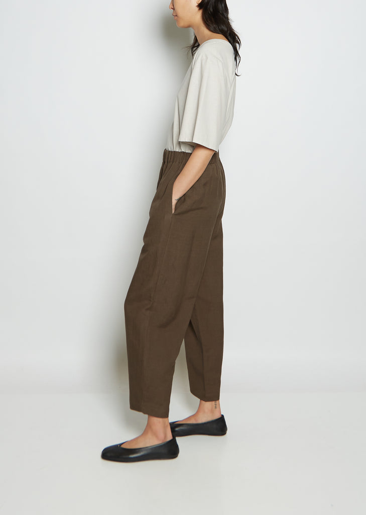 Linen Pullon Trouser — Mocha