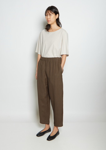 Linen Pullon Trouser — Mocha