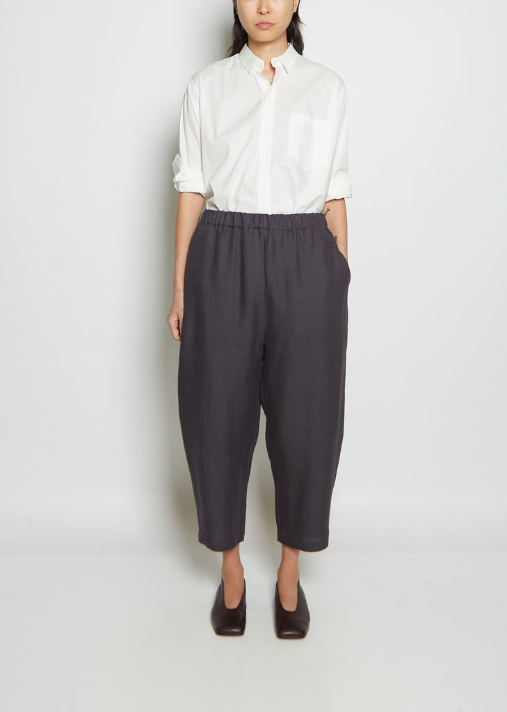 Linen Pullon Trouser — Charcoal