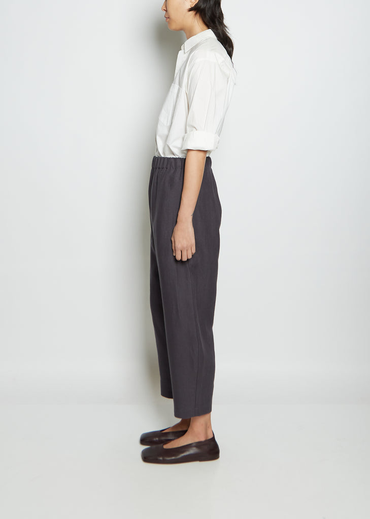 Linen Pullon Trouser — Charcoal