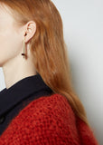 Barra Maxi Baguette Earrings — Garnet