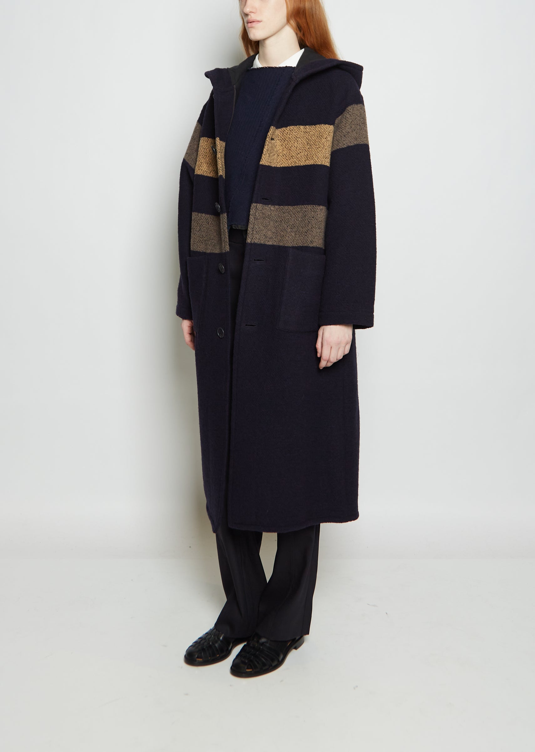 Wool Blend Loop Boa Long Coat – La Garçonne