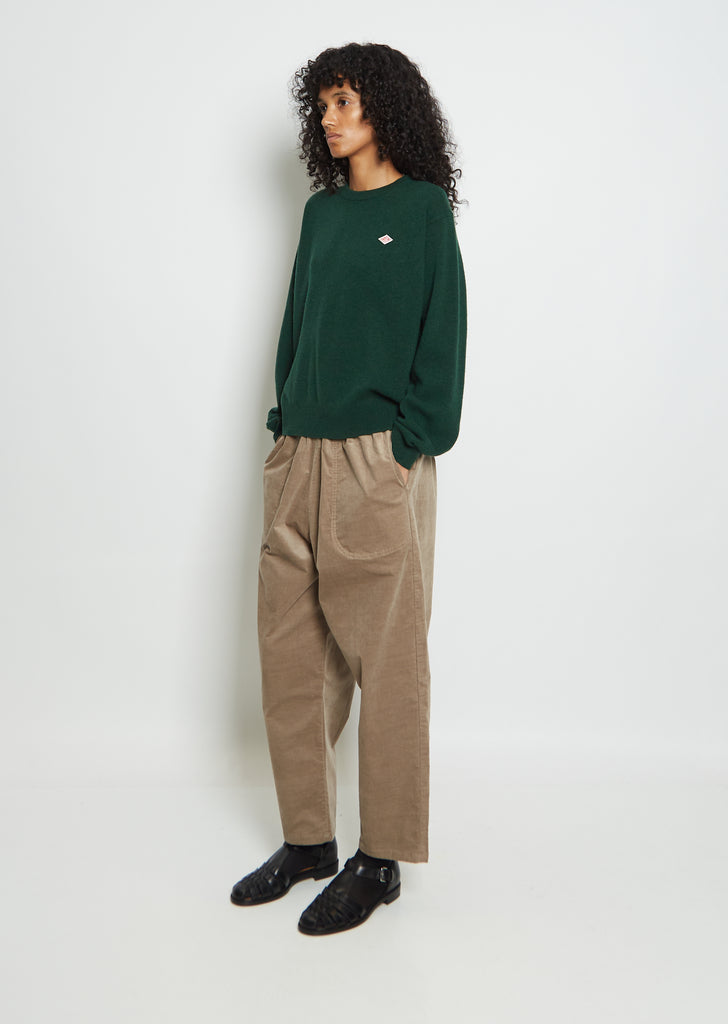 Wool Crewneck Sweater — Green