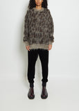 Wool Blend Fuzzy Leopard Sweater