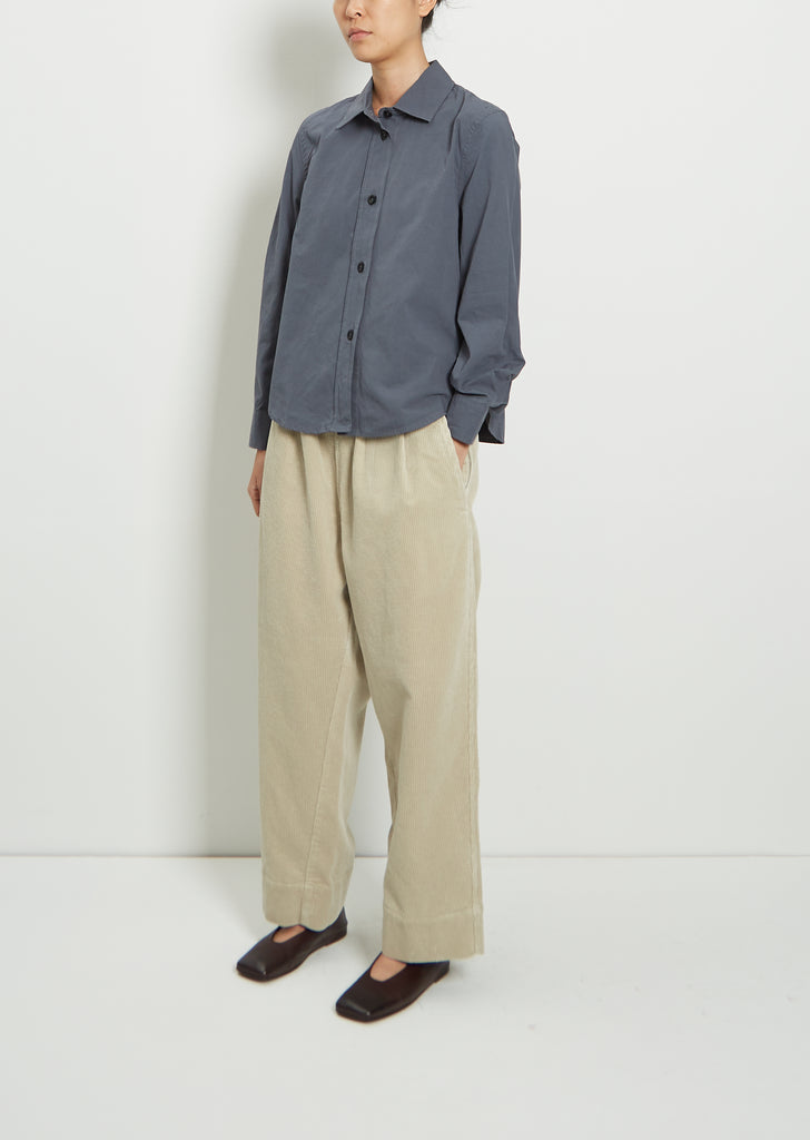 Cotton Simple Shirt — Uniform Blue