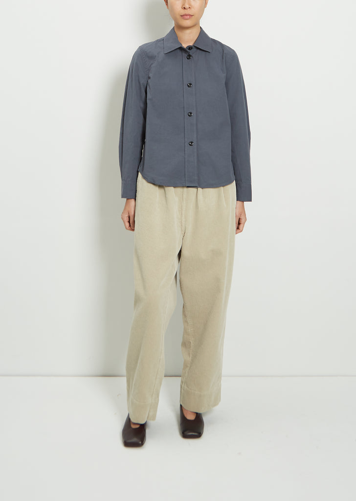 Cotton Simple Shirt — Uniform Blue