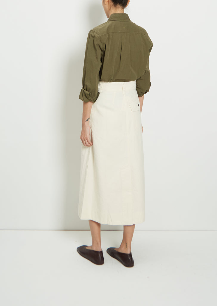 Cotton Twill Patch Pocket Walking Skirt